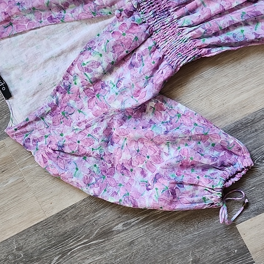 O.p.t Floral Dress with Puff Sleeves - Picture 3 of 16